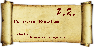 Policzer Rusztem névjegykártya